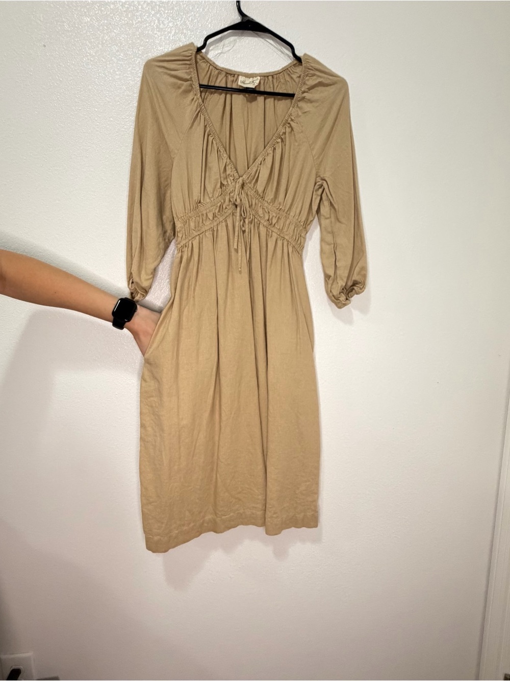 Universal Thread Taupe V-Neck Midi Dress